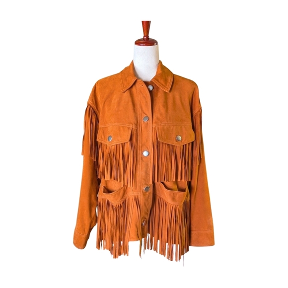 Topshop Jackets & Blazers - TOPSHOP Genuine Suede Fringe Tassel Jacket Size 8